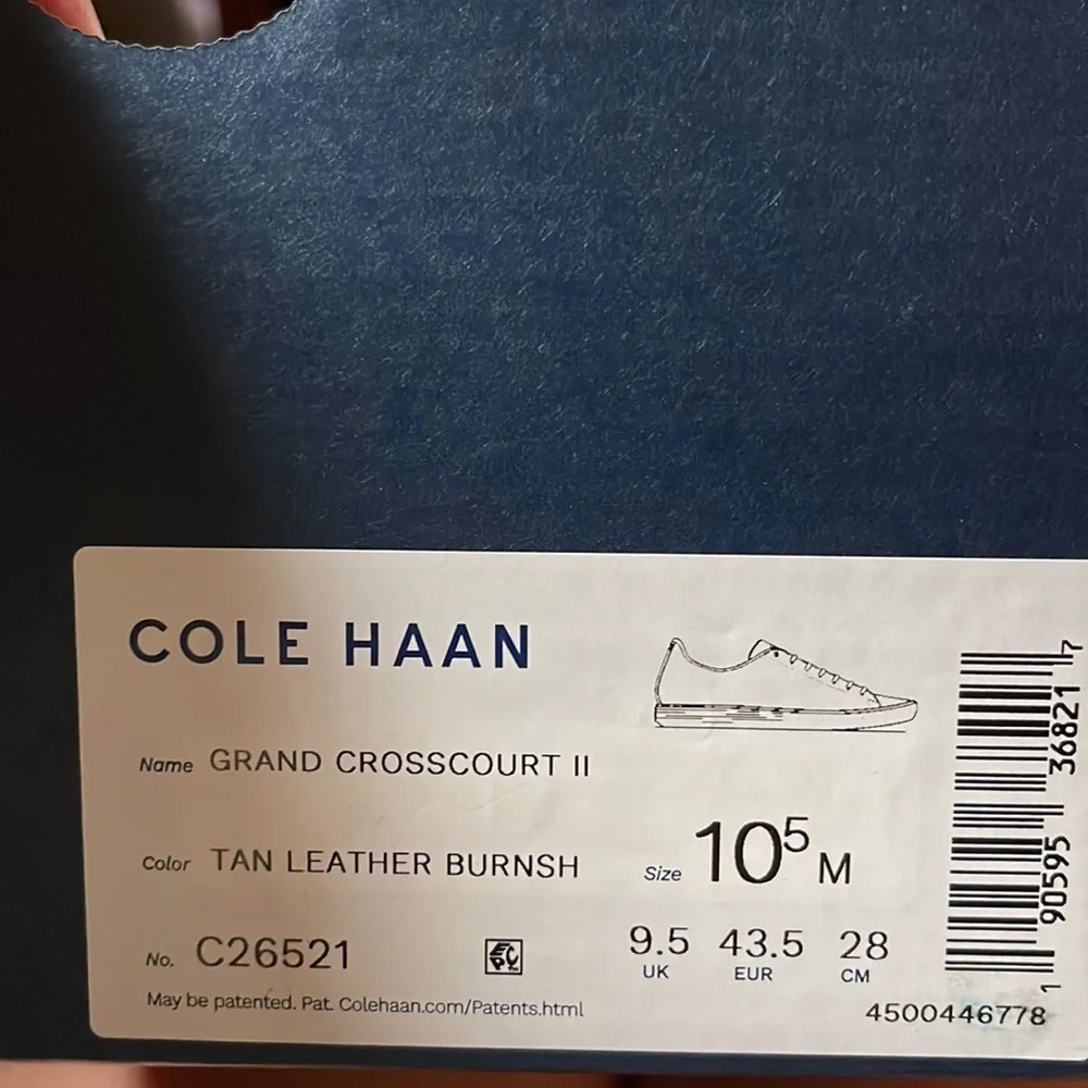Cole Haan Tan Leather Lace-Up Sneaker